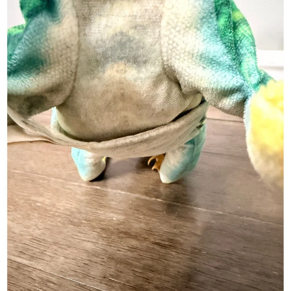 Folkmanis Collared Lizard Hand Puppet Green Yellow Blue Reptile Plush 12‎ inch